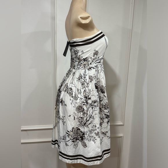AnnTaylor Women's Floral Cotton Strapless Pleated A-Line Fit & Flare Dress Size4 - Picture 2 of 7